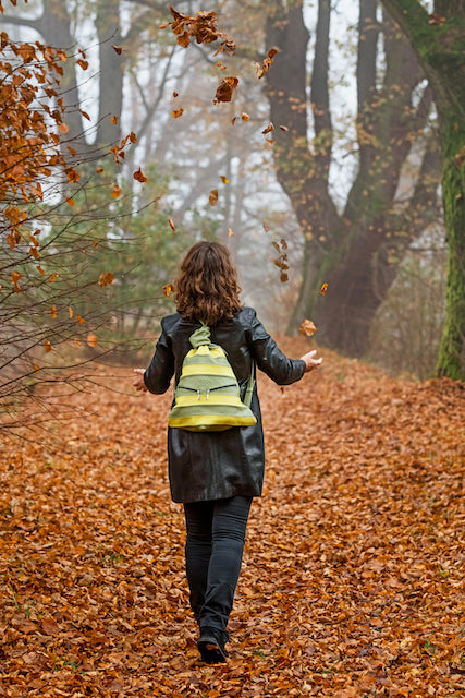 Exclusive Artisan Leather Backpack Stripped – Ideal for Travel & Daily Adventures - Radka Sillerova Atelier