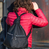 Biker Leather Backpack with Pyramid Studs – Bold Style for the Rock Enthusiast - Radka Sillerova Atelier
