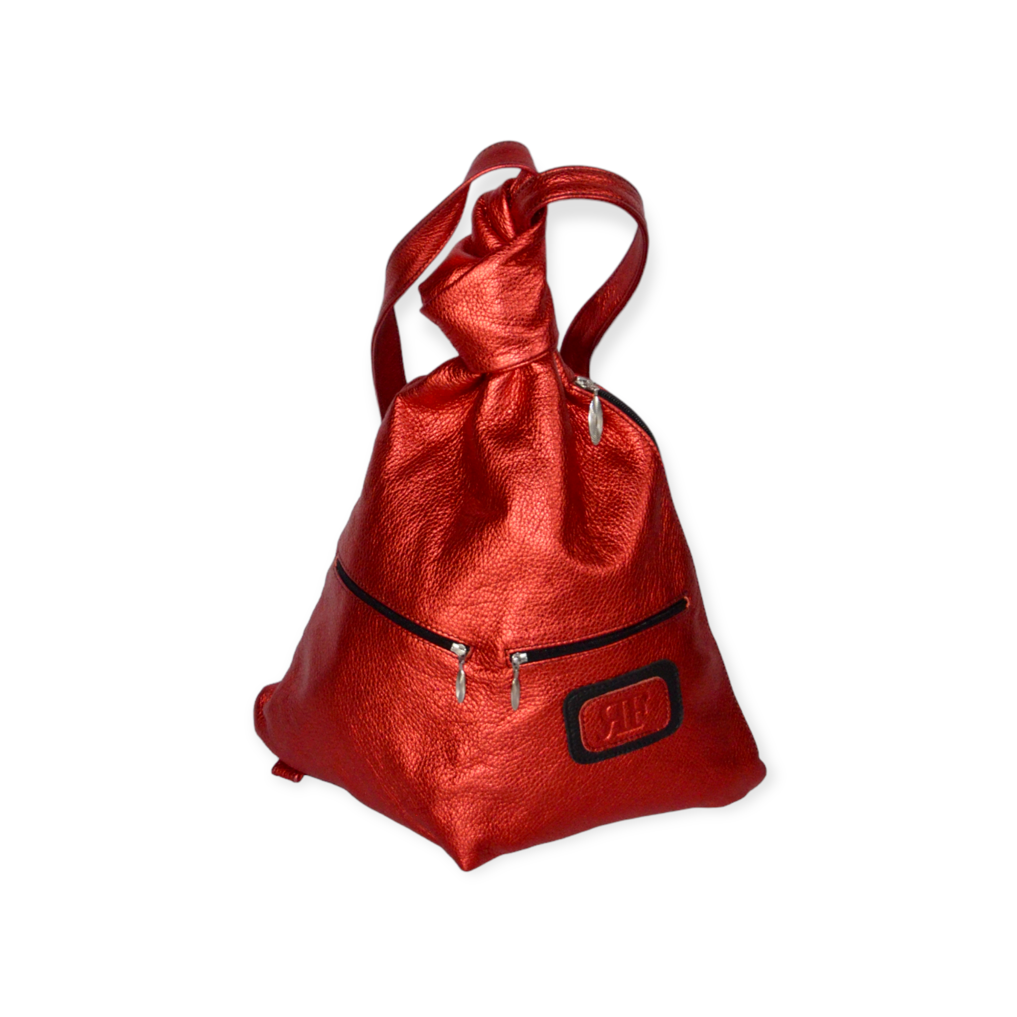 Shimmery Metallic Leather Backpack – Handmade and Eye-Catching - Radka Sillerova Atelier