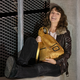 Shimmery Metallic Leather Backpack – Handmade and Eye-Catching - Radka Sillerova Atelier