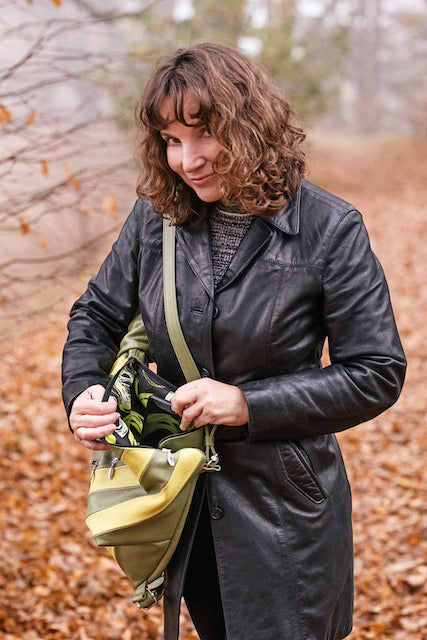 Exclusive Artisan Leather Backpack Stripped – Ideal for Travel & Daily Adventures - Radka Sillerova Atelier