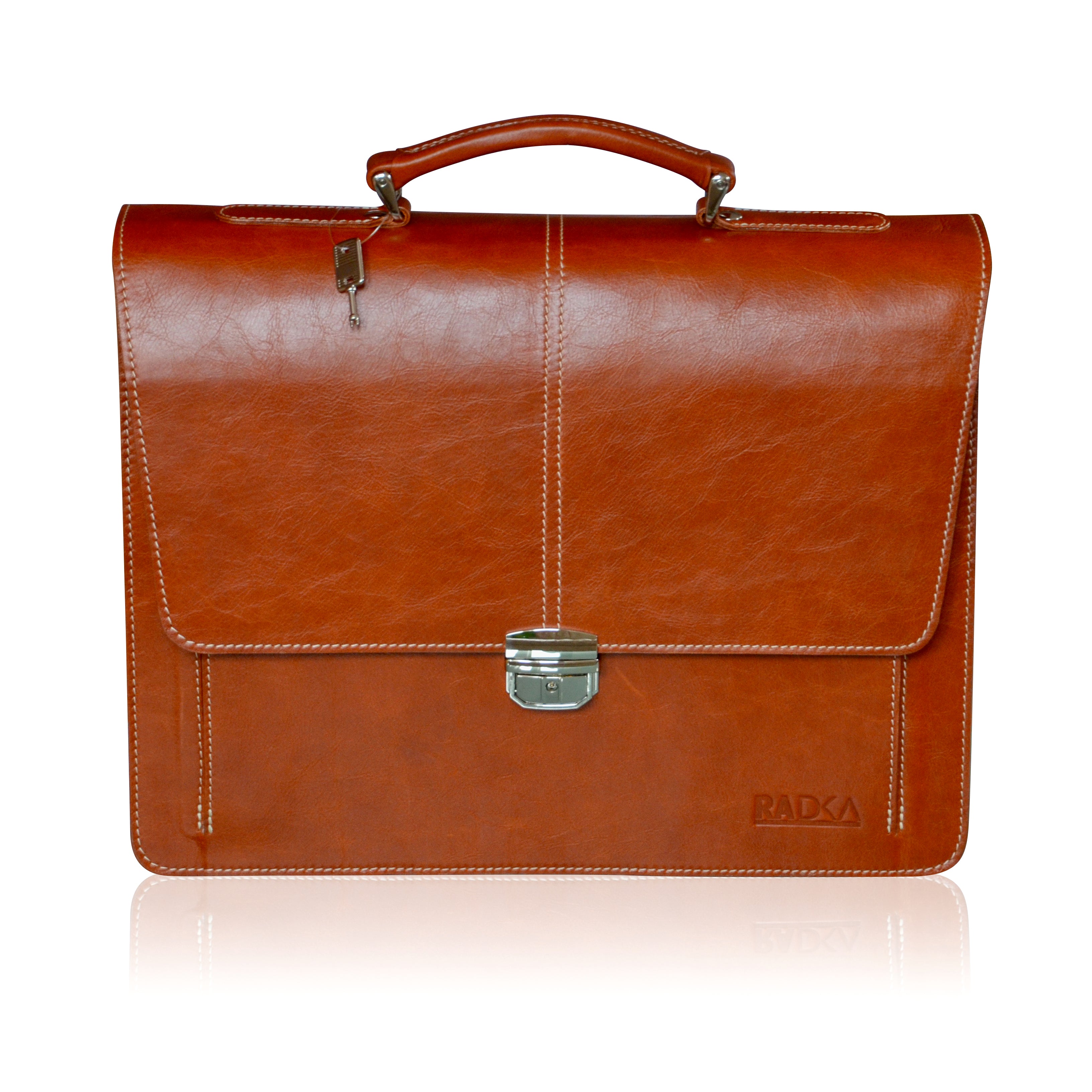 Handmade Italian Leather Briefcase for Men - Radka Sillerova Atelier