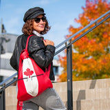 red and white leather backpack Canada