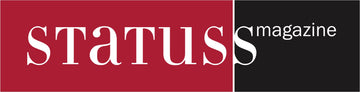 Logo of 'Status Magazine' with 'Status' on a red background and 'magazine' on a black background.