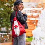 handmade leather Backpack red and white Canada