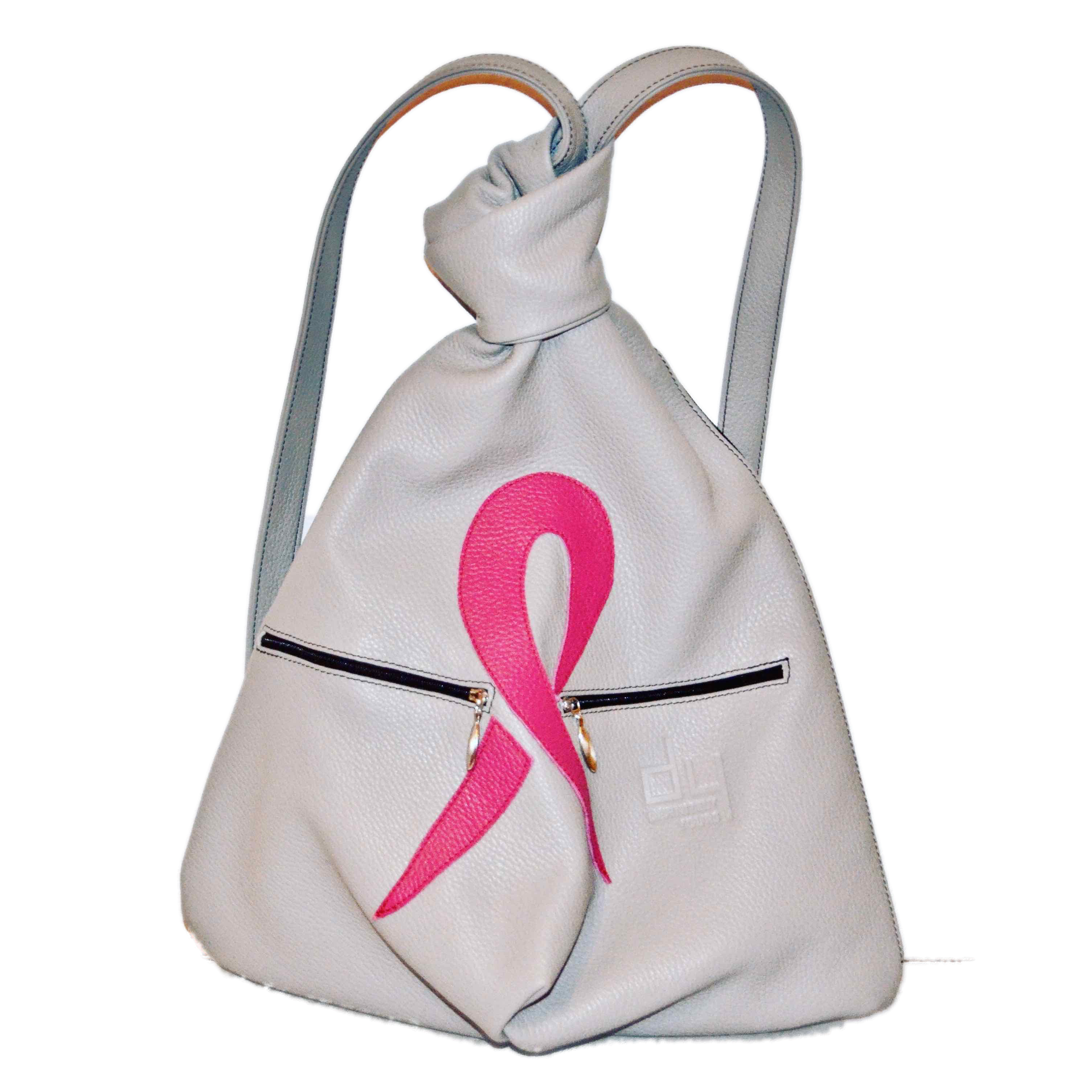Pink Ribbon Leather Backpack – Handmade with Purpose 🎀 - Radka Sillerova Atelier 