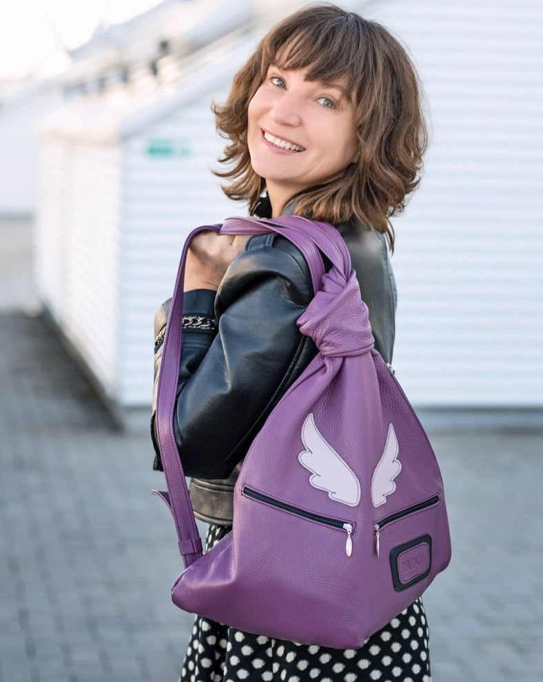 Angel Wings Leather Backpack – Elegant, Unique & Handcrafted - Radka Sillerova Atelier 