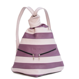 Purple Striped Leather Backpack