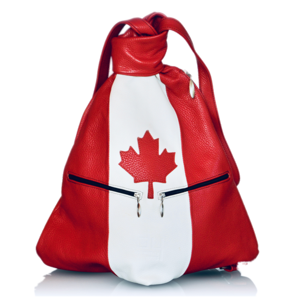 Canada Flag Leather Backpack