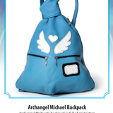blue bag with white wings and hearth charismatic archangel Michael Mantra protection and safety