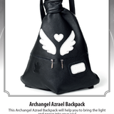 black bag with white wings and hearth charismatic archangel Azrael Mantra light