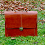 Handmade Italian Leather Briefcase for Men - Radka Sillerova Atelier 