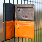 Handmade Bifold Leather Wallet for Men with Coin & Card Compartments - Radka Sillerova Atelier 
