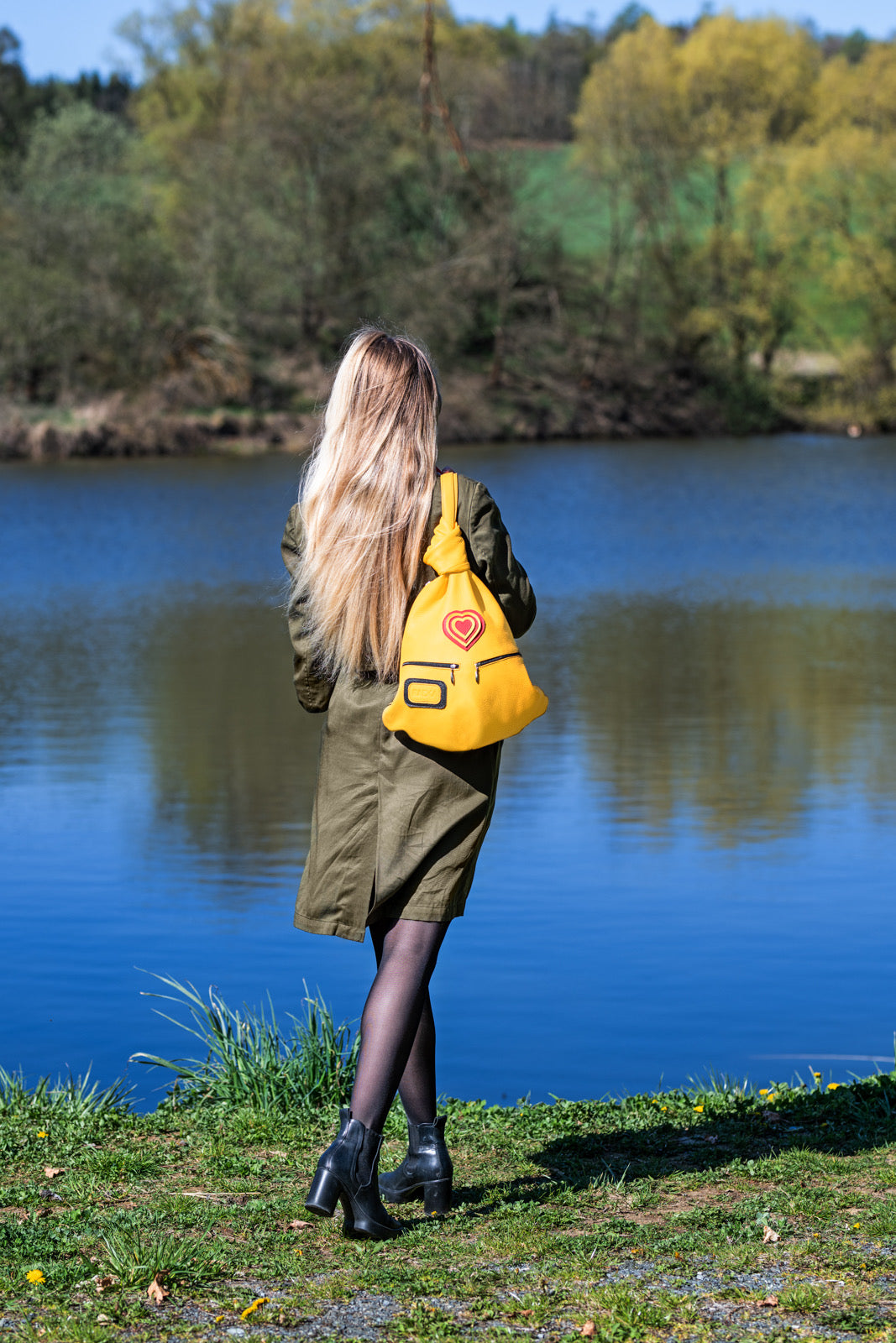 Romantic Handmade Leather Backpack with Heart Details - Radka Sillerova Atelier 